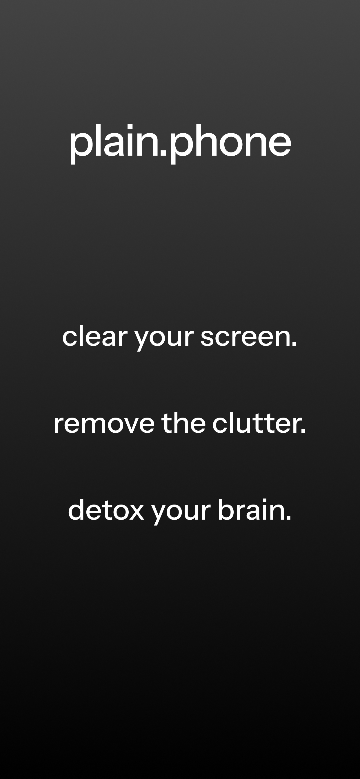 plain.phone home screen widget